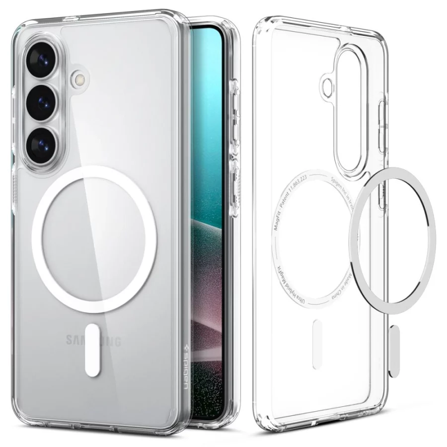 Etui Spigen Ultra Hybrid Mag MagSafe na Samsung Galaxy S26 - przezroczysto-białe