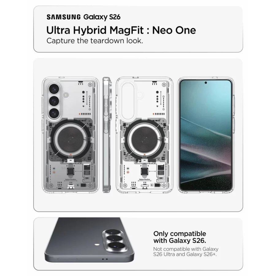 Etui Spigen Ultra Hybrid Mag MagSafe na Samsung Galaxy S26 Neo One - przezroczyste