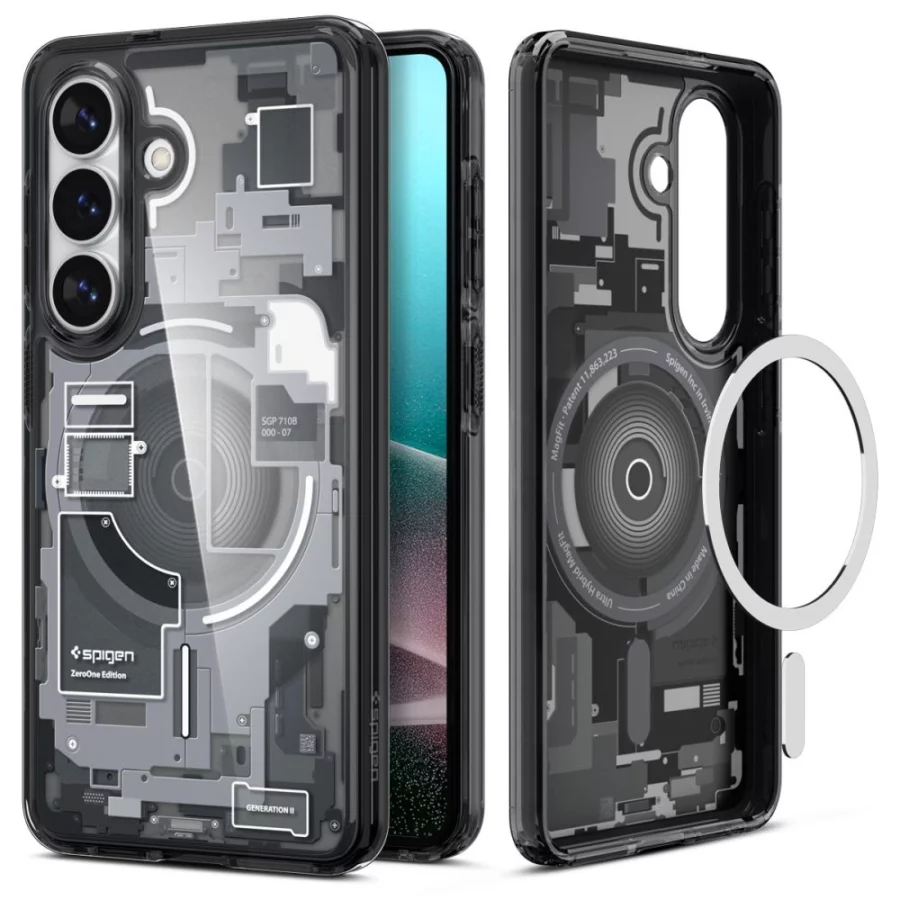 Etui Spigen Ultra Hybrid Mag MagSafe na Samsung Galaxy S26 Zero One - przezroczysto-czarne