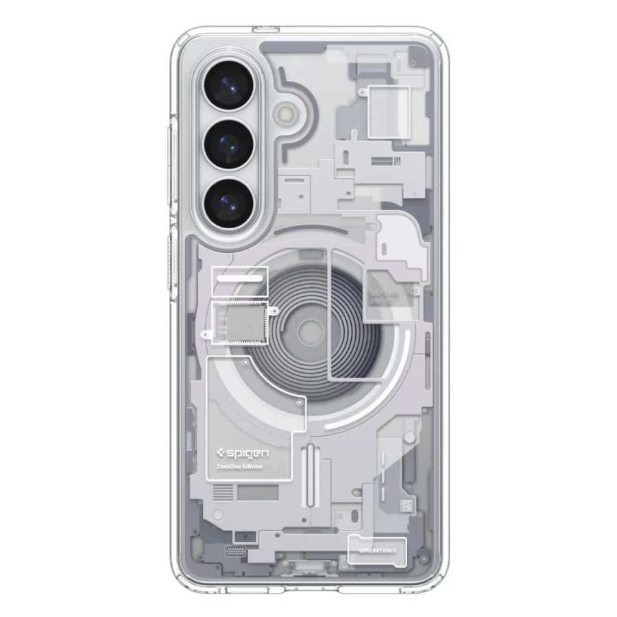 Etui Spigen Ultra Hybrid Mag MagSafe na Samsung Galaxy S26 Zero One - przezroczysto-białe
