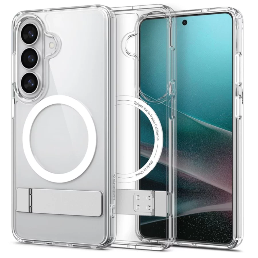 Etui Spigen Ultra Hybrid S Mag MagSafe na Samsung Galaxy S26 - przezroczysto-białe