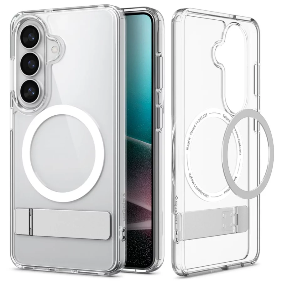 Etui Spigen Ultra Hybrid S Mag MagSafe na Samsung Galaxy S26 - przezroczysto-białe