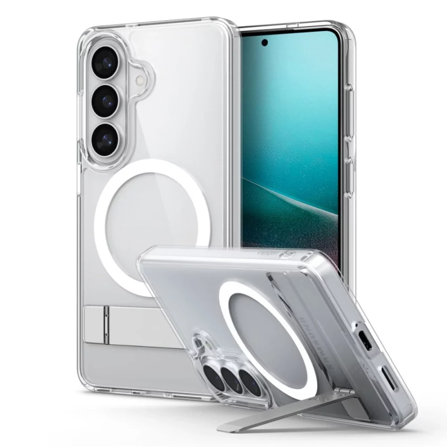 Etui Spigen Ultra Hybrid S Mag MagSafe na Samsung Galaxy S26 - przezroczysto-białe