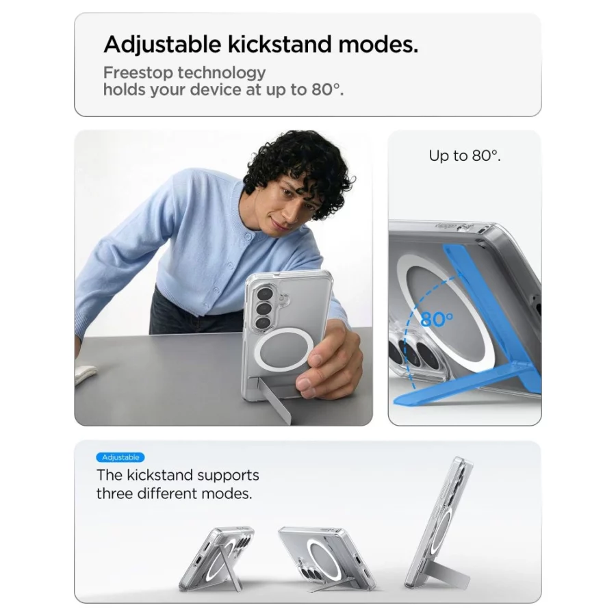 Etui Spigen Ultra Hybrid S Mag MagSafe na Samsung Galaxy S26 - przezroczysto-białe