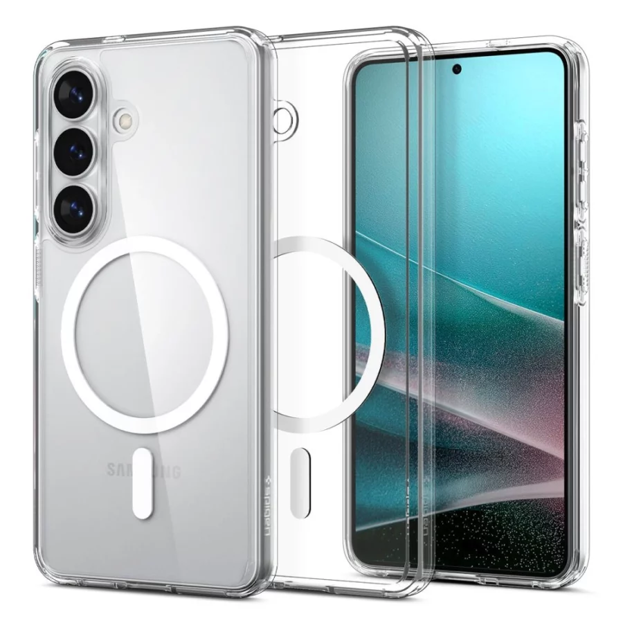 Etui Spigen Ultra Hybrid Mag MagSafe na Samsung Galaxy S26+ - przezroczysto-białe