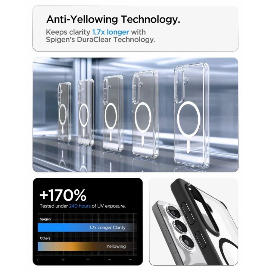 Etui Spigen Ultra Hybrid Mag MagSafe na Samsung Galaxy S26+ - przezroczysto-czarne