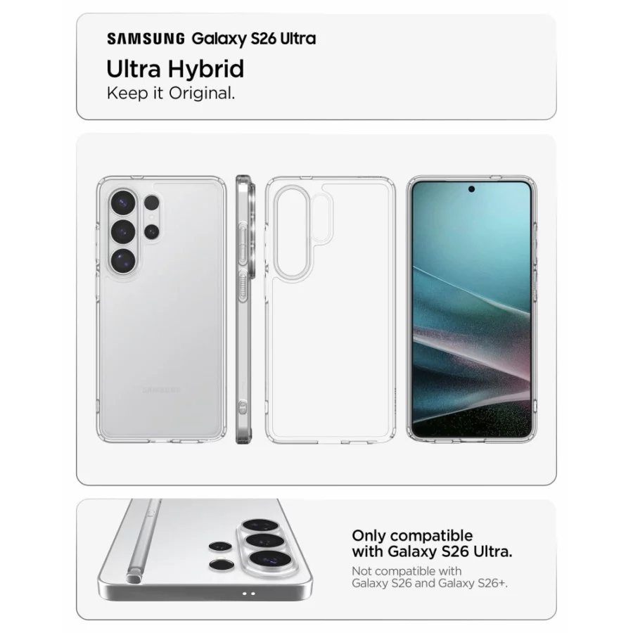 Etui Spigen Ultra Hybrid na Samsung Galaxy S26 Ultra - przezroczyste