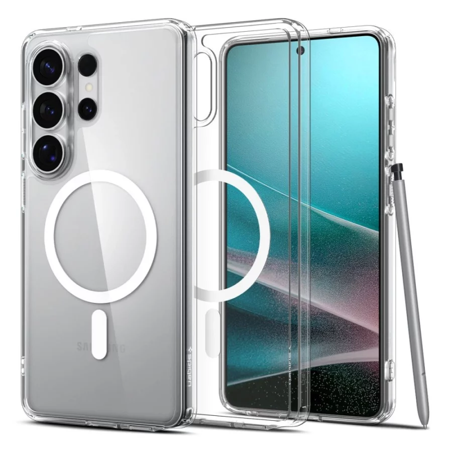 Etui Spigen Ultra Hybrid Mag MagSafe na Samsung Galaxy S26 Ultra - przezroczysto-białe
