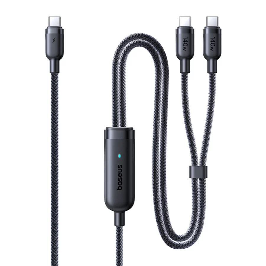 Kabel Baseus Flash 4 140W 2w1 USB-C do USB-C + USB-C 1.5 m - czarny