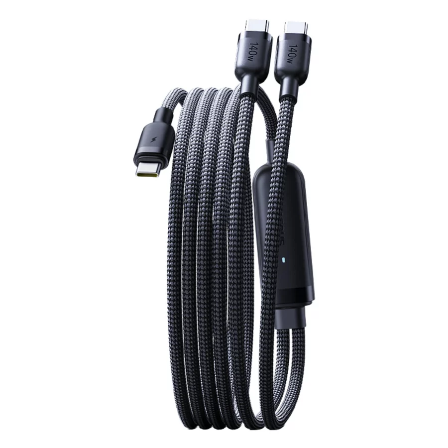 Kabel Baseus Flash 4 140W 2w1 USB-C do USB-C + USB-C 1.5 m - czarny
