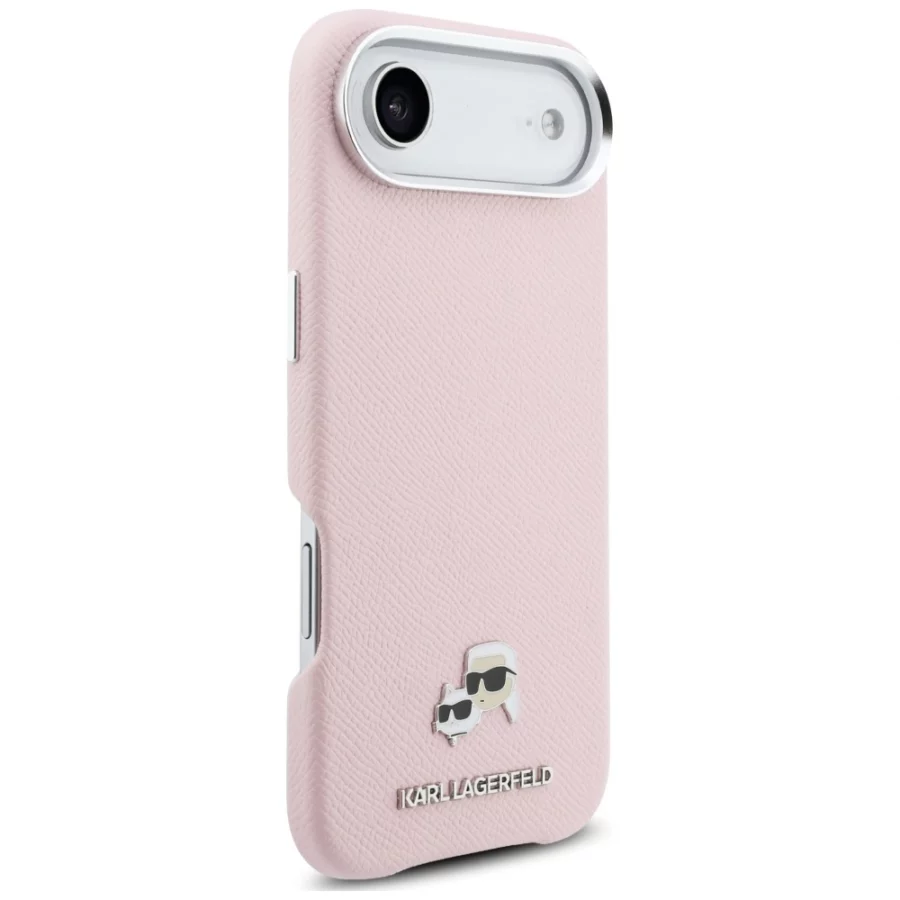 Etui Karl Lagerfeld Karl & Choupette Head Pins Saffiano MagSafe na iPhone Air - różowe