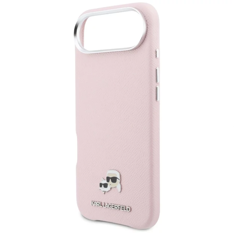 Etui Karl Lagerfeld Karl & Choupette Head Pins Saffiano MagSafe na iPhone Air - różowe