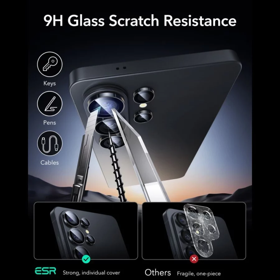 Osłona aparatu ESR Armorite Camera Protector na Samsung Galaxy S26 Ultra - czarna