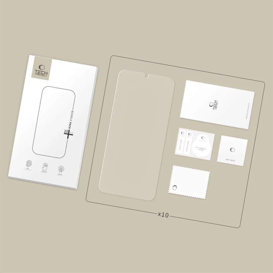Szkło hartowane zestaw 10 szkieł Tech-Protect Bundle na Samsung Galaxy S26