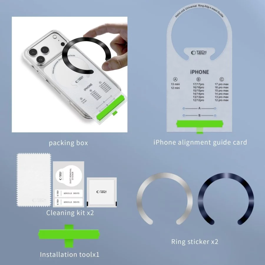 Pierścień magnetyczny Tech-Protect MMP-210 MagSafe 2-Pack - srebrny / granatowy