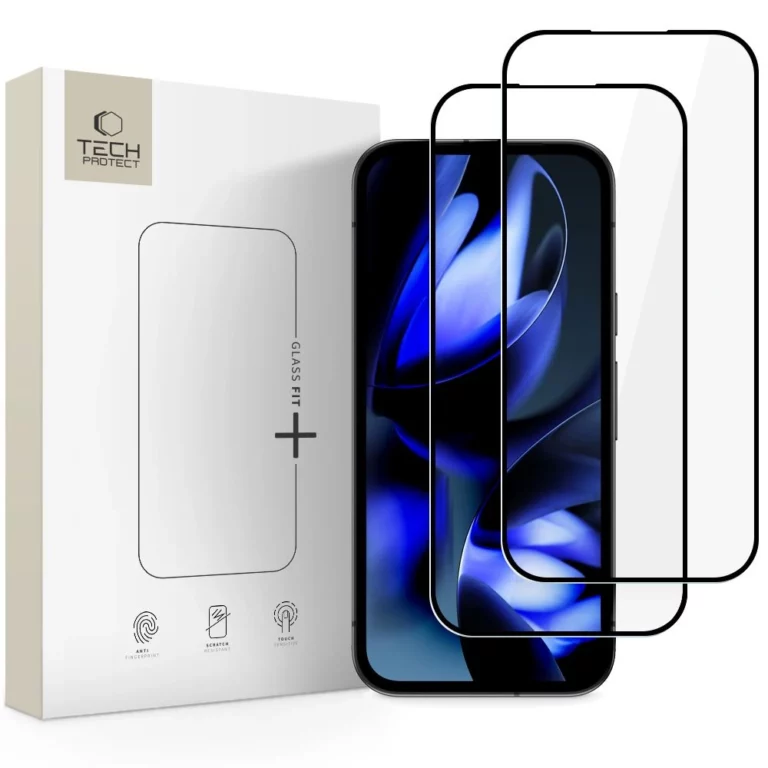 Szkło hartowane Tech-Protect Glass Fit+ 2-Pack na Google Pixel 9A / 10A - czarne
