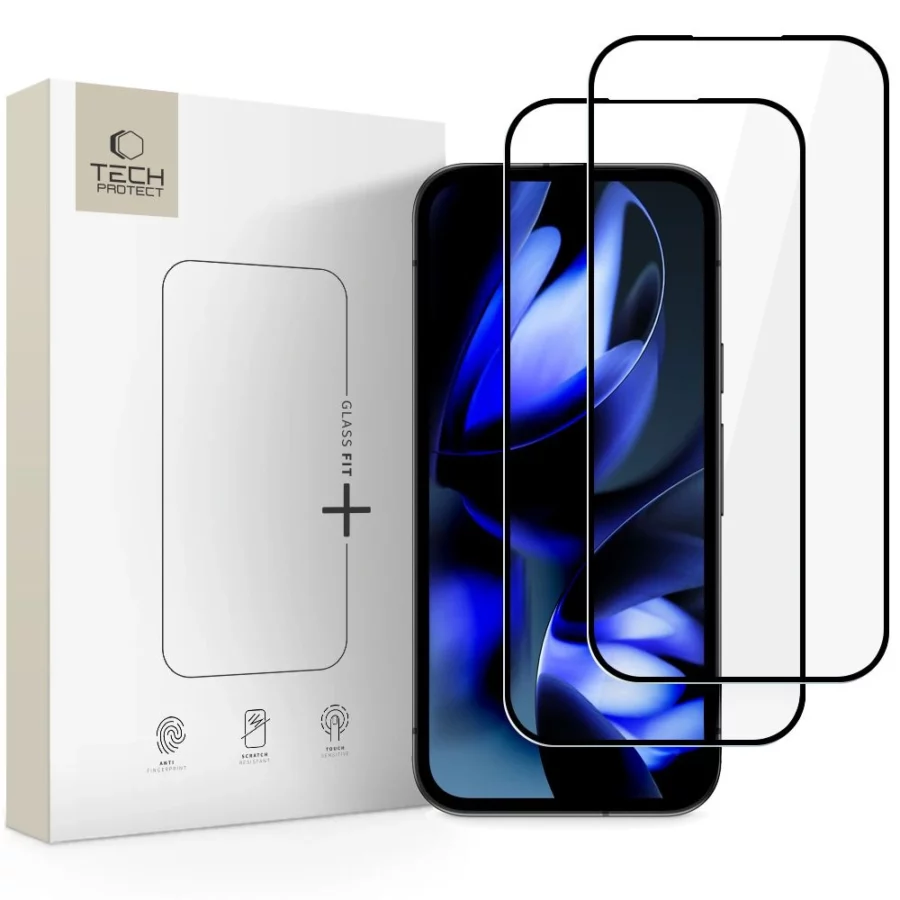 Szkło hartowane Tech-Protect Glass Fit+ 2-Pack na Google Pixel 9A / 10A - czarne
