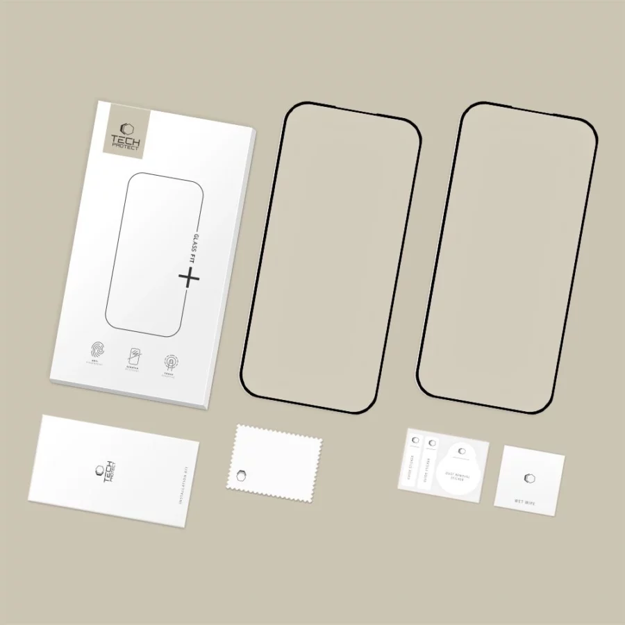 Szkło hartowane Tech-Protect Glass Fit+ 2-Pack na Google Pixel 9A / 10A - czarne