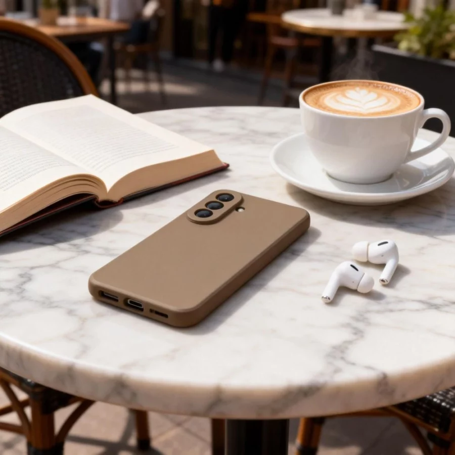 Etui Tech-Protect Icon na Samsung Galaxy A57 5G - brązowe