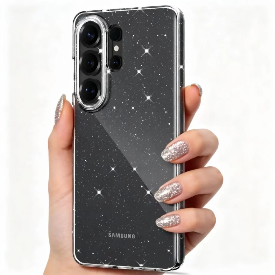 Etui Tech-Protect FlexAir na Samsung Galaxy S26 Ultra - przezroczysto-brokatowe