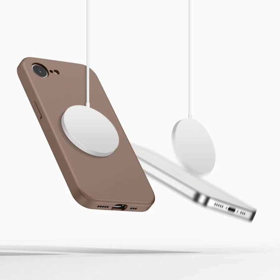 Etui Tech-Protect Silicone MagSafe na iPhone 16e / 17e - brązowe