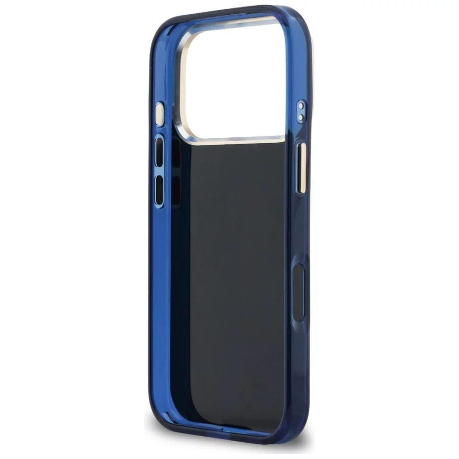 Etui Guess IML 4G Script Metal na iPhone 17 Pro - niebieskie