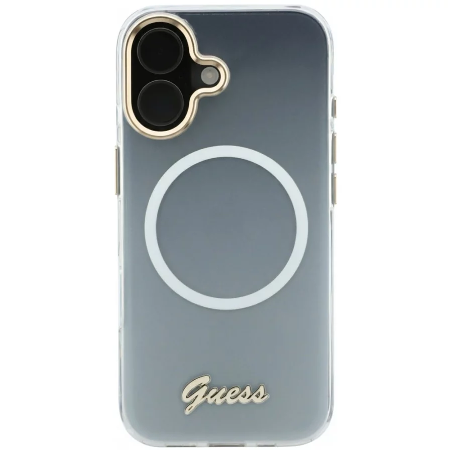 Etui Guess IML Gradient Script Metal MagSafe na iPhone 17 - białe