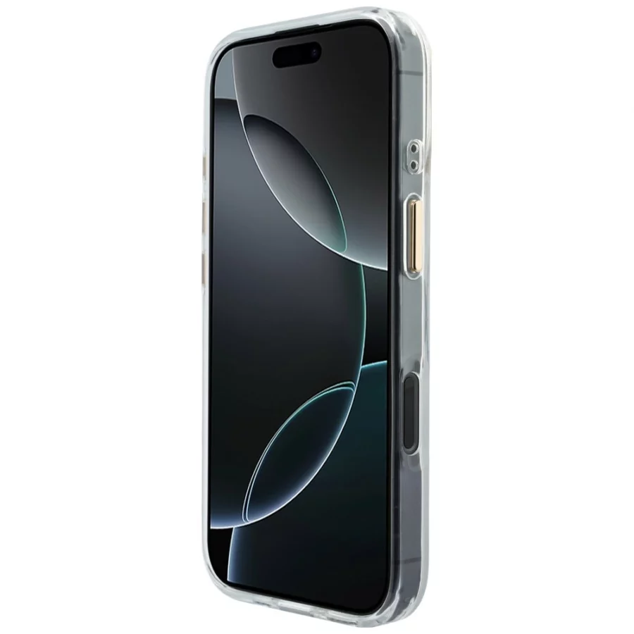 Etui Guess IML Gradient Script Metal MagSafe na iPhone 17 - białe