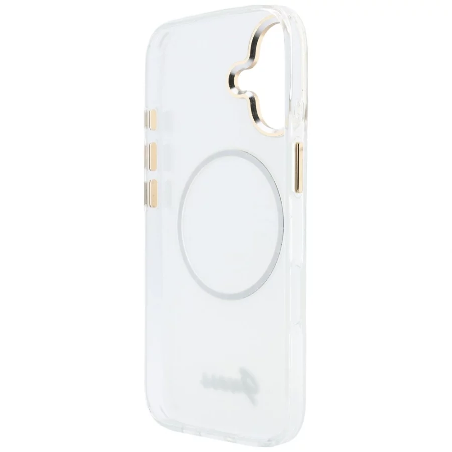 Etui Guess IML Gradient Script Metal MagSafe na iPhone 17 - białe