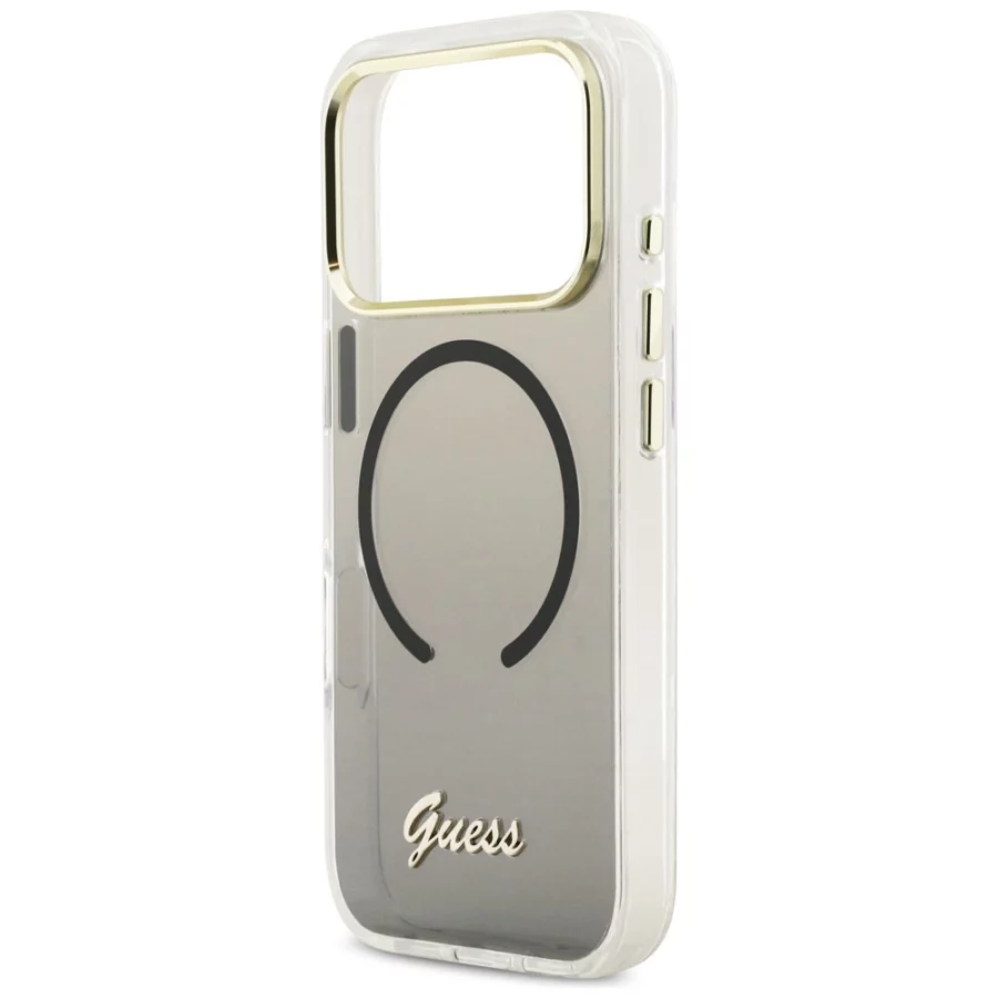 Etui Guess IML Gradient Script Metal MagSafe na iPhone 17 Pro Max - czarne