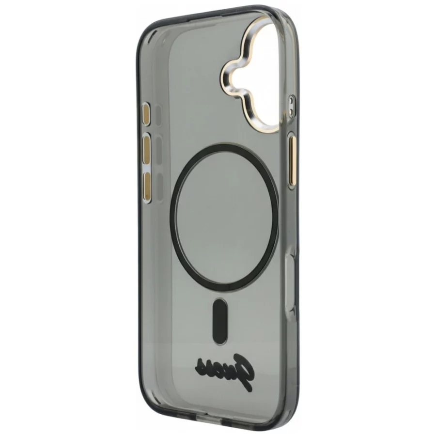 Etui Guess IML Script Metal MagSafe na iPhone 17 - czarne