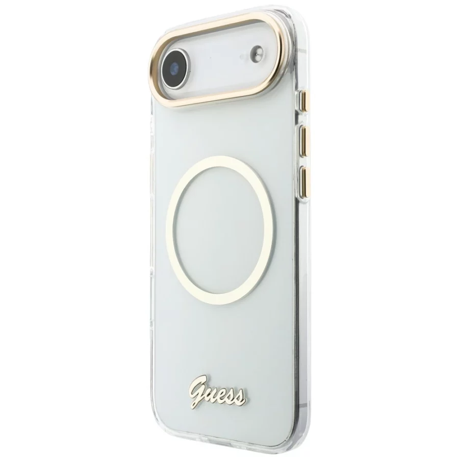 Etui Guess IML Script Metal MagSafe na iPhone Air - przezroczyste