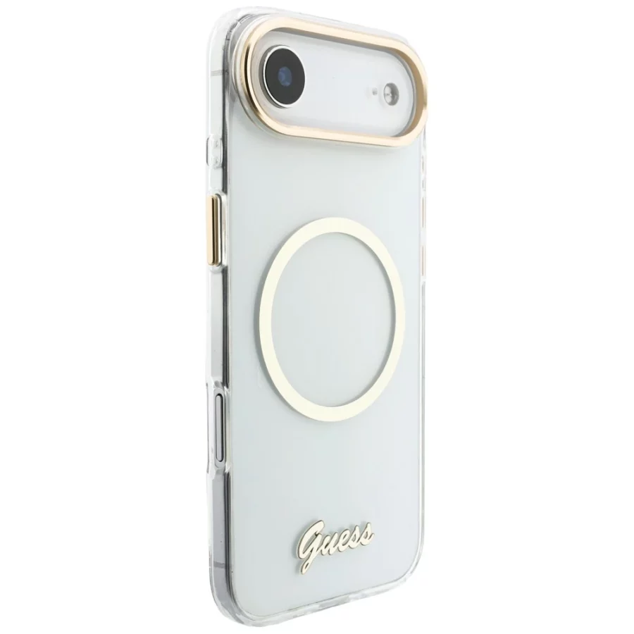 Etui Guess IML Script Metal MagSafe na iPhone Air - przezroczyste
