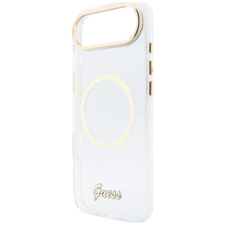 Etui Guess IML Script Metal MagSafe na iPhone Air - przezroczyste