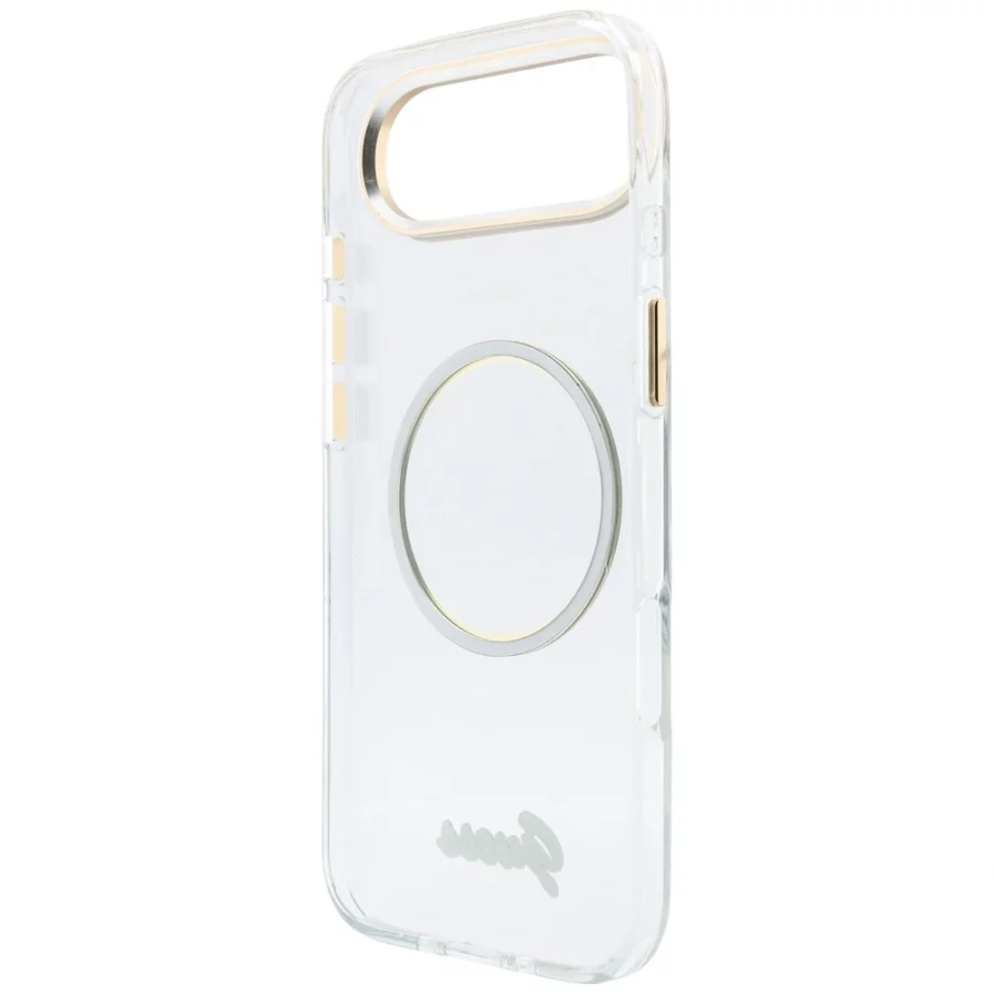 Etui Guess IML Script Metal MagSafe na iPhone Air - przezroczyste