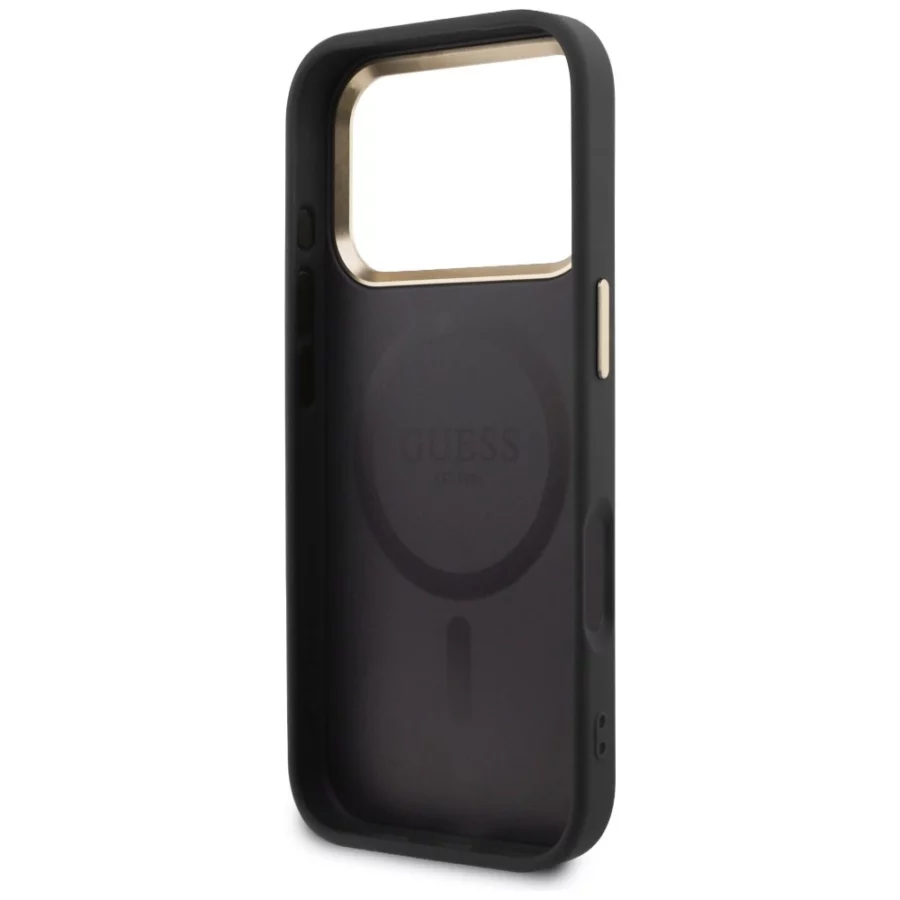 Etui Guess Perforated 4G MagSafe na iPhone 17 Pro - czarne