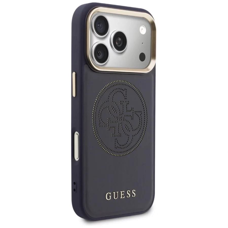 Etui Guess Perforated 4G MagSafe na iPhone 17 Pro Max - niebieskie