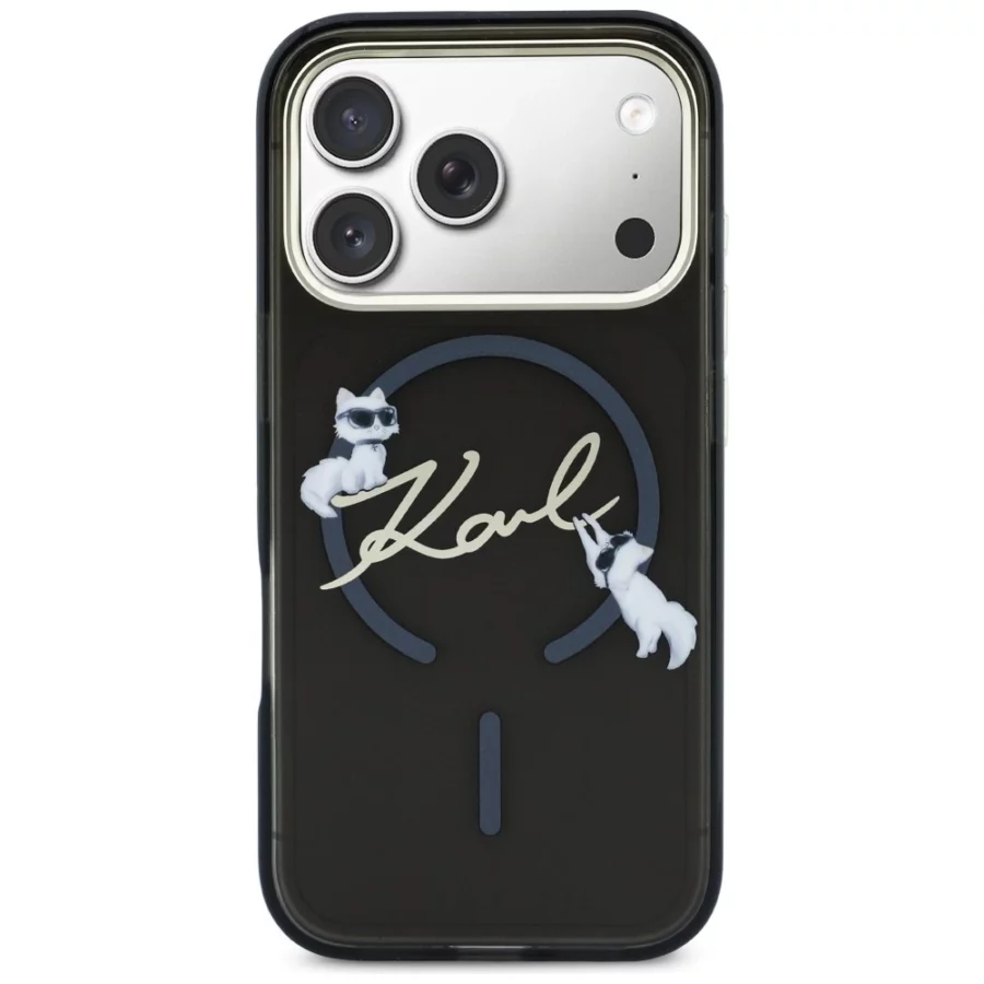 Etui Karl Lagerfeld IML Choupettes Karl  Script Logo MagSafe na iPhone 17 Pro - czarne