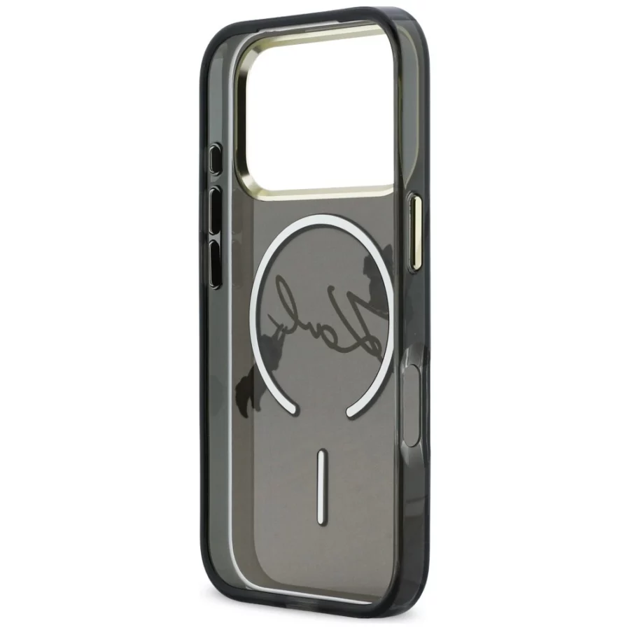 Etui Karl Lagerfeld IML Choupettes Karl  Script Logo MagSafe na iPhone 17 Pro Max - czarne