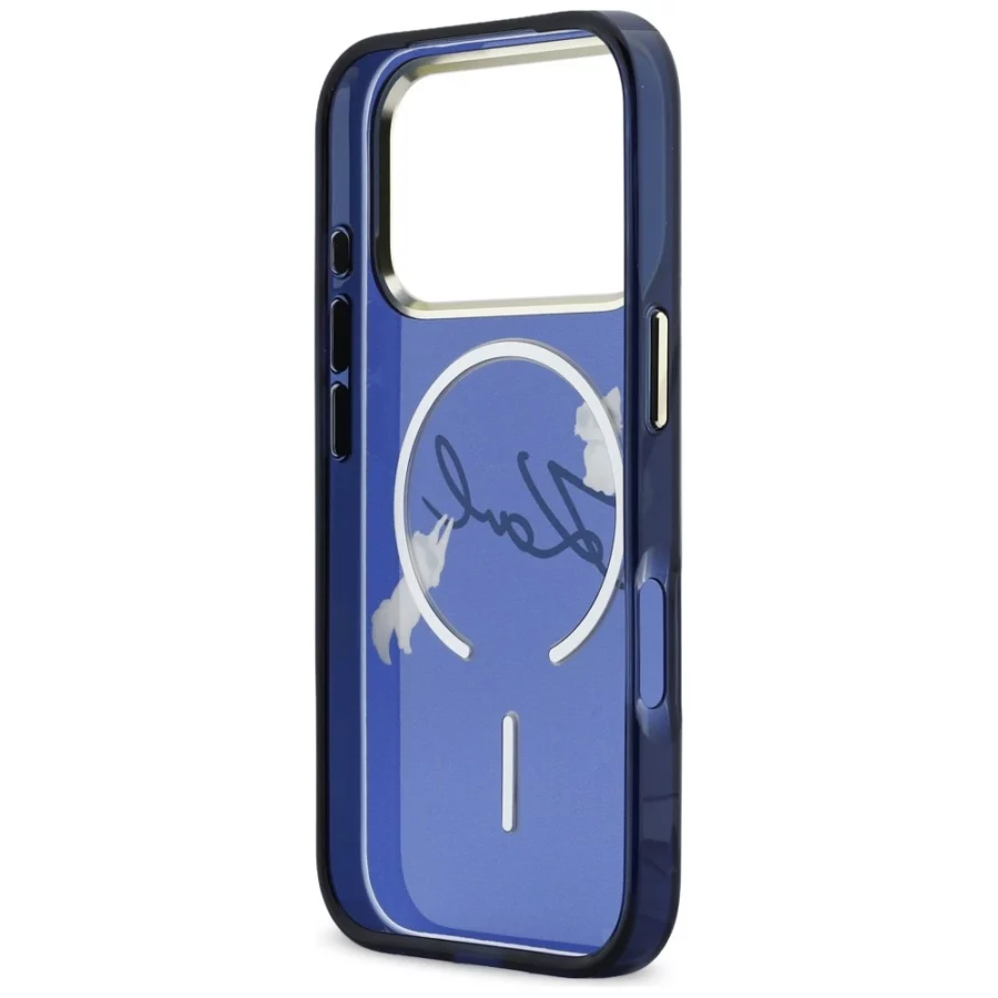 Etui Karl Lagerfeld IML Choupettes Karl  Script Logo MagSafe na iPhone 17 Pro - niebieskie