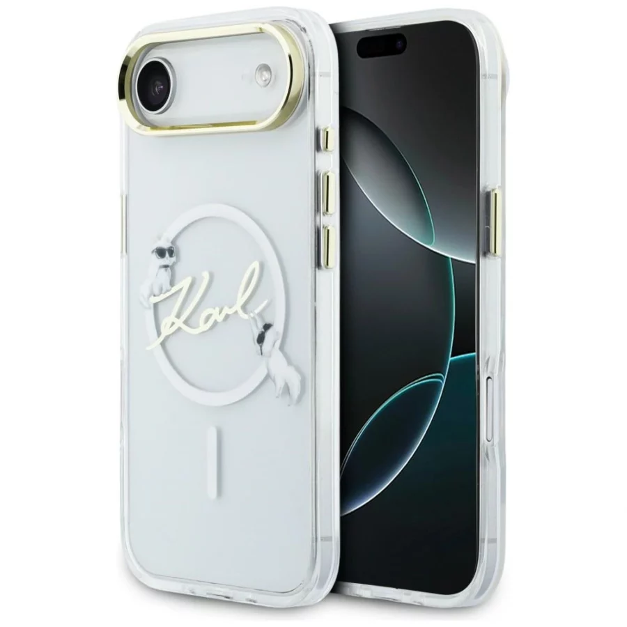 Etui Karl Lagerfeld IML Choupettes Karl  Script Logo MagSafe na iPhone Air - przezroczyste