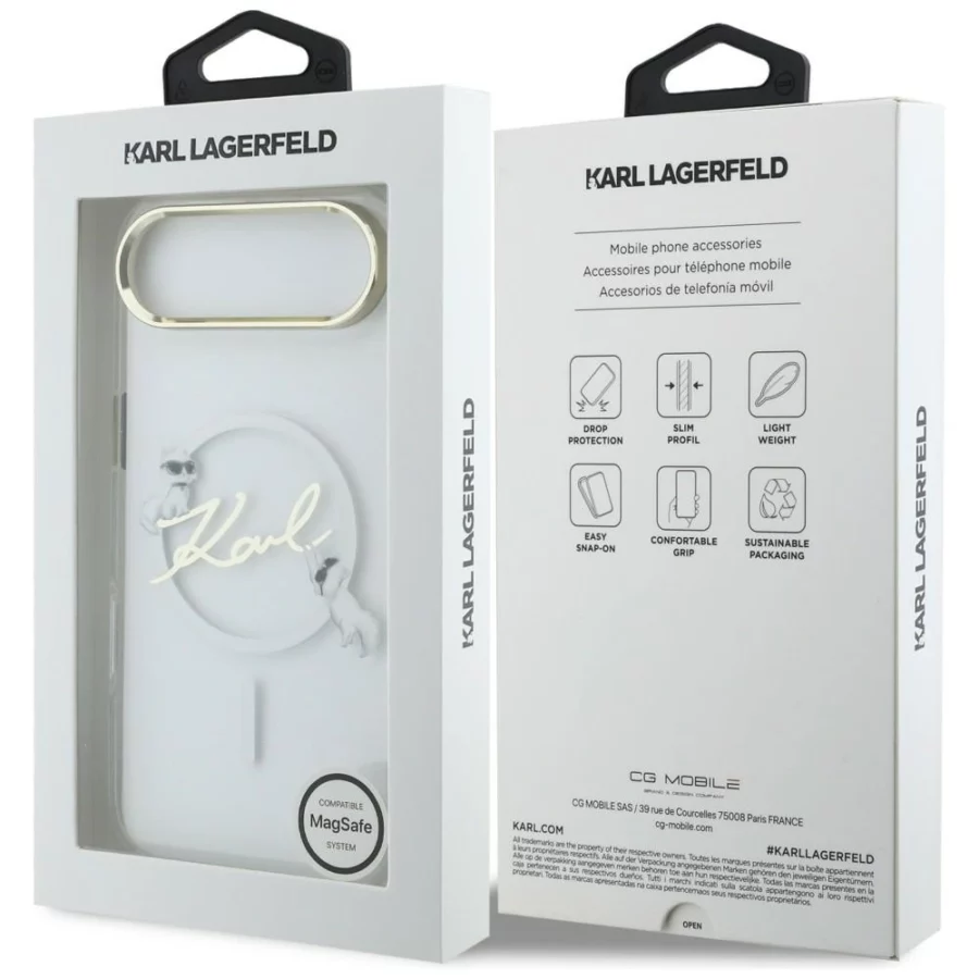 Etui Karl Lagerfeld IML Choupettes Karl  Script Logo MagSafe na iPhone Air - przezroczyste