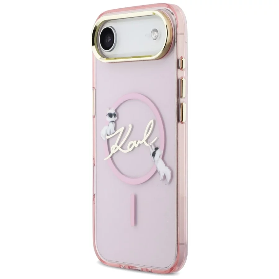 Etui Karl Lagerfeld IML Choupettes Karl  Script Logo MagSafe na iPhone Air - różowe