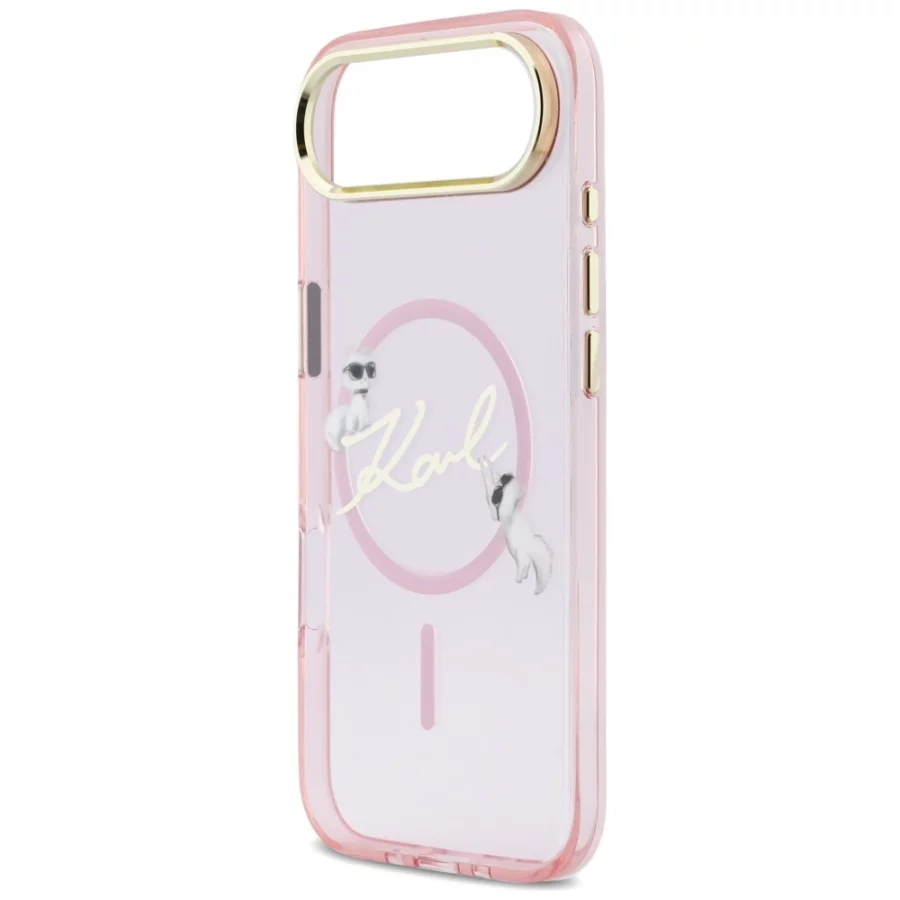 Etui Karl Lagerfeld IML Choupettes Karl  Script Logo MagSafe na iPhone Air - różowe