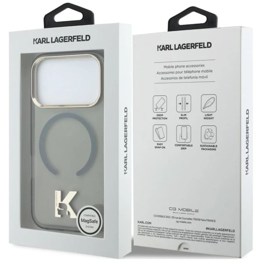 Etui Karl Lagerfeld IML K Head Logo MagSafe na iPhone 17 Pro Max - czarne