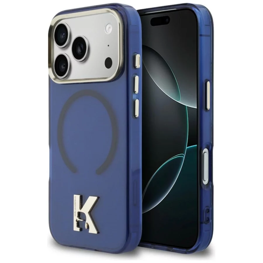 Etui Karl Lagerfeld IML K Head Logo MagSafe na iPhone 17 Pro - niebieskie