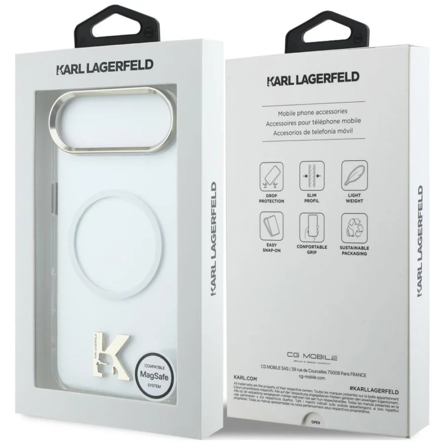 Etui Karl Lagerfeld IML K Head Logo MagSafe na iPhone Air - przezroczyste