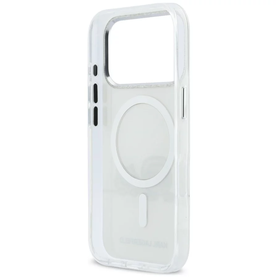 Etui Karl Lagerfeld IML Karl & Choupette Peekaboo Logo MagSafe na iPhone 17 Pro - białe