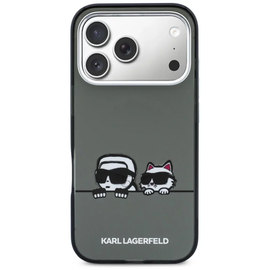 Etui Karl Lagerfeld IML Karl & Choupette Peekaboo Logo MagSafe na iPhone 17 Pro - czarne