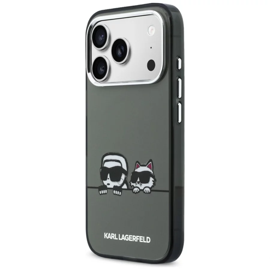 Etui Karl Lagerfeld IML Karl & Choupette Peekaboo Logo MagSafe na iPhone 17 Pro Max - czarne